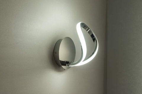 Halo Modern LED Wall Light with Toggle Switch Chrome