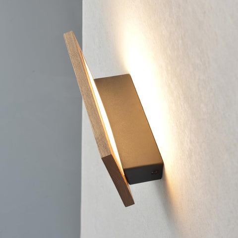 Wood Wall Light for Living Room, Led Wall Lamp for Bedroom Bed, Modern Wall Sconce with Switch,Wall Lamps Indoor for Hallway, Guest Room, Hotel, Bedside Lamp,8w,3000k Warm White, 1pcs