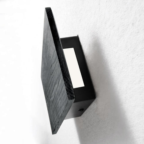 Wall Lamp, Wood, Black Indoor Wall Light with Switch, Vintage Night Light LED Warm White, Wall Lamps in Modern Design for Bedroom, Living Room, Hallway, Staircase, Retro Bedside Lamp, 8W, 1