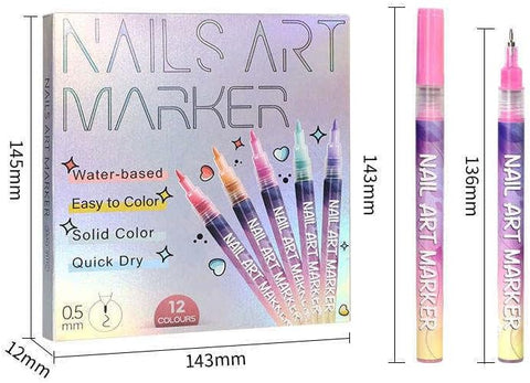 LUKA HERO 12 Colors Nail Art Pens Set – DIY Gel Nail Markers