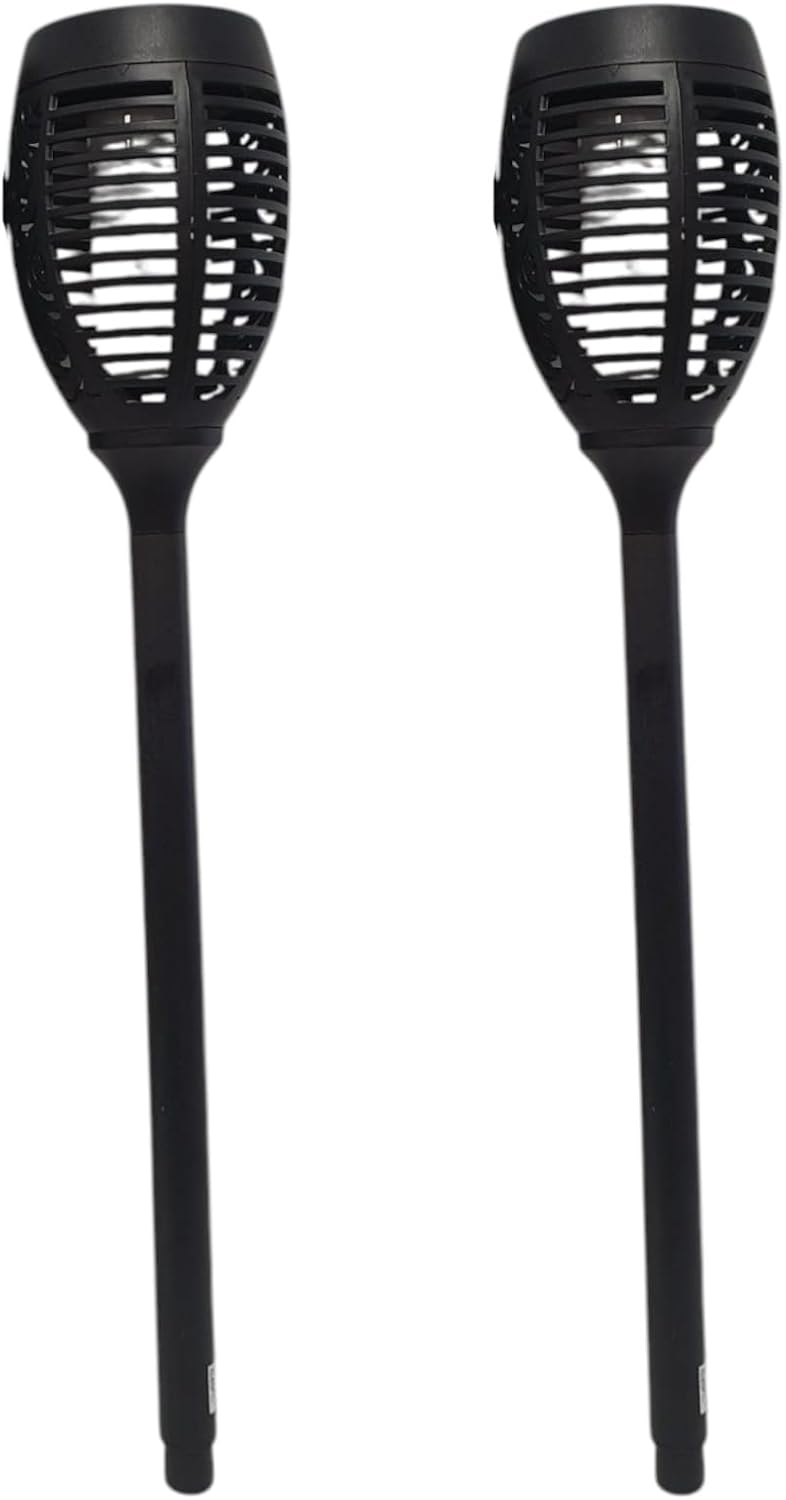 Divas World Solar Garden Stake Lights LED Flickering Flame Effect Weather Resistant Pathway Torch, Outdoor Landscape Lighting (2)