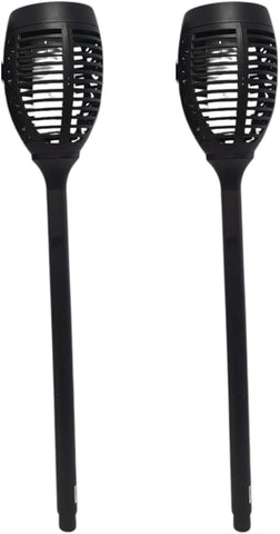 Divas World Solar Garden Stake Lights LED Flickering Flame Effect Weather Resistant Pathway Torch, Outdoor Landscape Lighting (2)