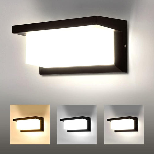 Outdoor Wall Lights Front Door Lights, 6500K 18W IP44 Waterproof LED Black Wall Lights Indoor,Aluminium Outside Lights Wall Lamp,Wall Lighting Fixtures Wall Lights for Living Room,Bedrooms