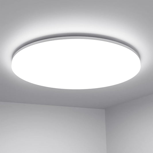 48W LED Ceiling Lights, 2050lm Waterproof Bathroom Light, Super Bright 6000K Daylight White, Modern Round Flush Mounted Lighting Fixture for Kitchen, Hallway, Living Room, Bedroom, Bathroom, Office