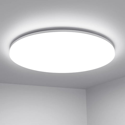 48W LED ceiling light flush mounted in a modern UK living room

