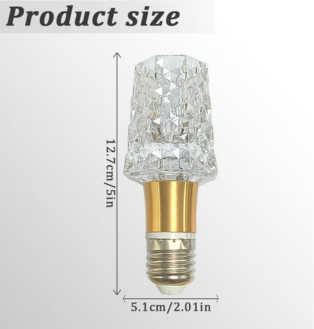 Acrylic Crystal Bulb 5W Edison Screw Light 85-265V, 6000K White Light, E27 Base Professional Decorative lamp (1 Count E27-B014) [Energy Class F]