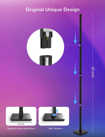 Lamp glowing with vibrant multi-colour gradient


