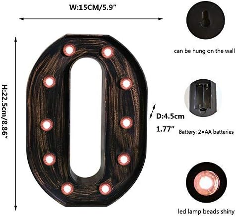 Golden Black LED Marquee Letter O – Vintage Industrial Style Light Sign