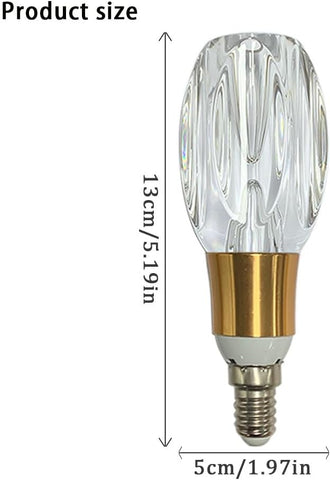 Acrylic Crystal LED Bulb 5W E14 6000K White Light