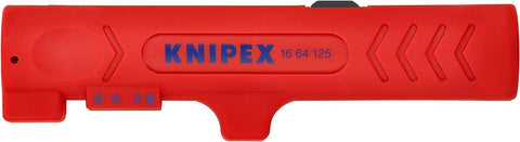 Knipex 16 64 125 SB Cable Stripping Tool For Flat & Round Cables 125Mm Professional Wire Stripper Red Ergonomic Handle