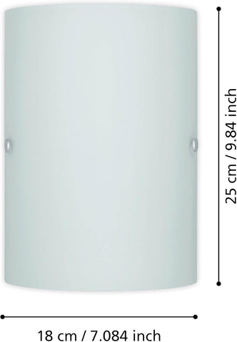 Eglo Troy Wall Light Matt Nickel with White Glass