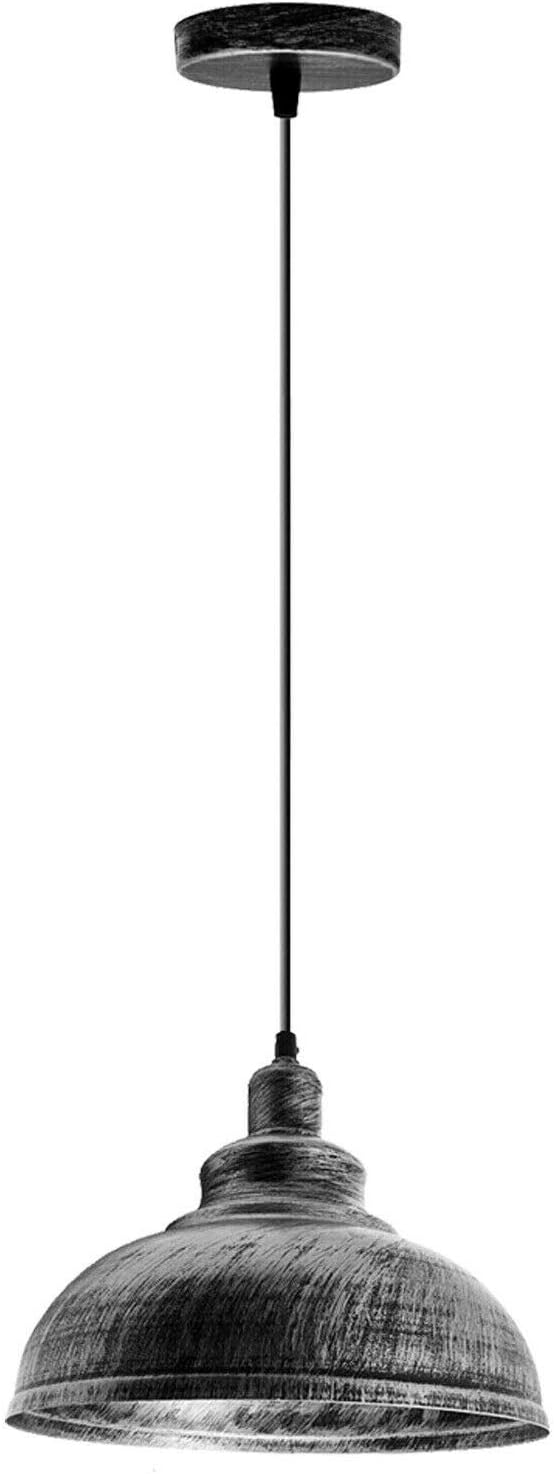 Pendant light with a textured black shade on a white background
