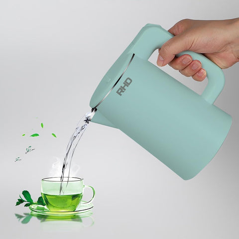 0.8L Small Electric Kettle – 1000W Fast Boil Stainless Steel Travel Teapot, Boil-Dry Protection & Auto Shut-Off – Green