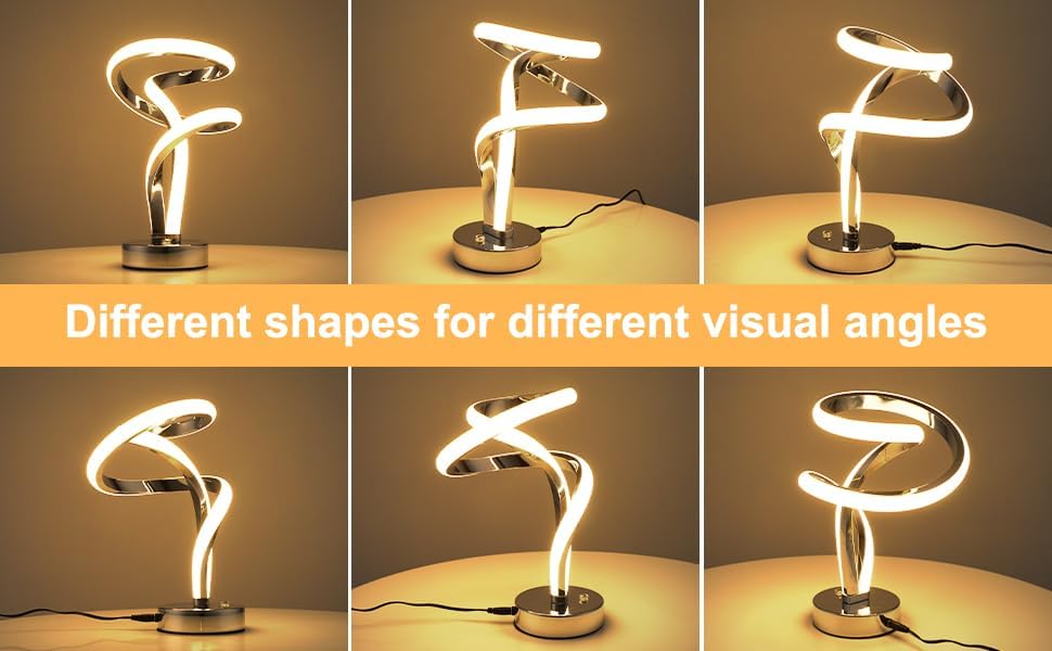 Neon light fixture shown from multiple angles on a neutral background