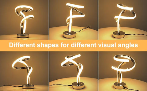 Neon light fixture shown from multiple angles on a neutral background