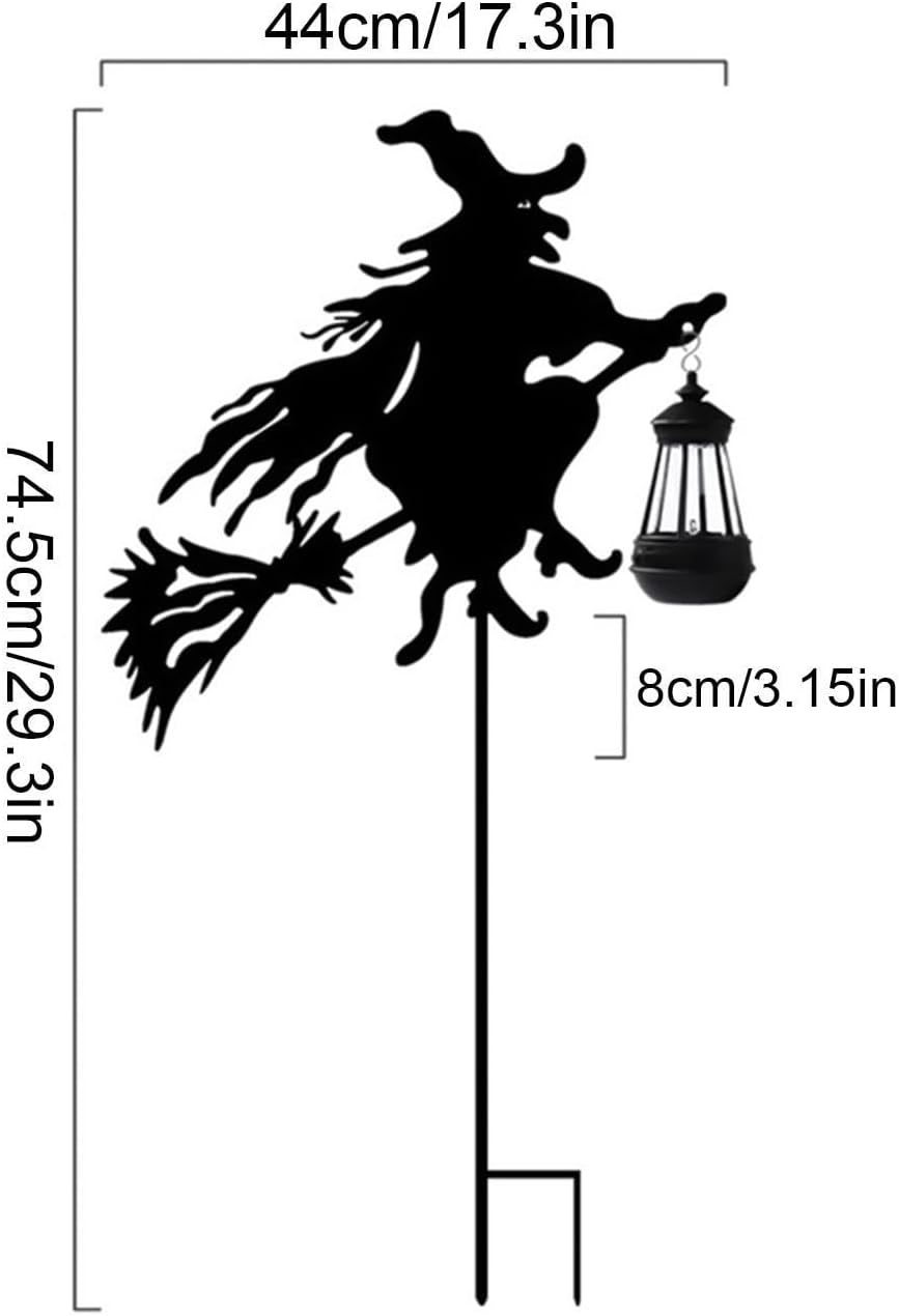 Solar Garden Lights Witch Shape Halloween LED Lighting