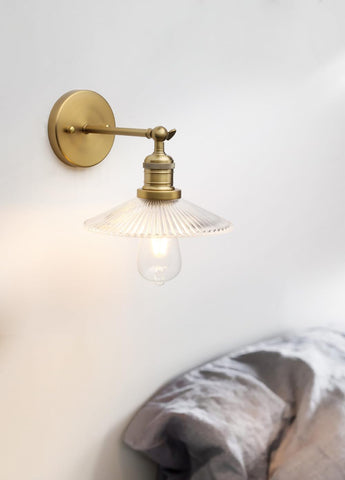 Industrial Vintage 1-Light Wall Sconce Clear Glass