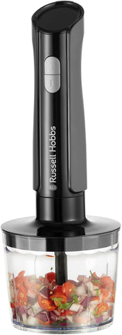 3-in-1 Hand Blender & Electric Chopper – 700ml Beaker, 500ml Bowl, Whisk, 2 Speeds + Pulse, Stainless Steel – Matte Charcoal