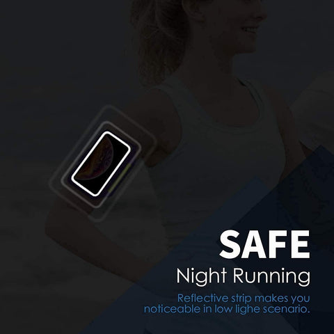 Running Armband with Airpods Pocket Black Sweatproof Gym Phone Holder Purple