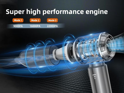 Handheld Vacuum Cleaner 22000Pa Cordless Silver Gray, Mini Hoover