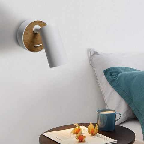 Vintage Wall Light in Industrial Design, Retro Spotlight Made of Steel/Aluminium, Compact Lighting for Living Room, Bedroom, White, Socket: GU10, 1 Pack