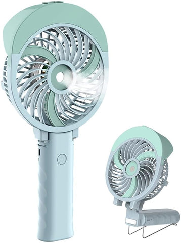 HandFan Handheld Fan Misting Hand Held Fan Rechargeable Battery Operated Portable 3 Speeds & 55ml Spray &180°Foldable With Metal Clip USB Personal Water Fan For Travel Camping Outdoor Women