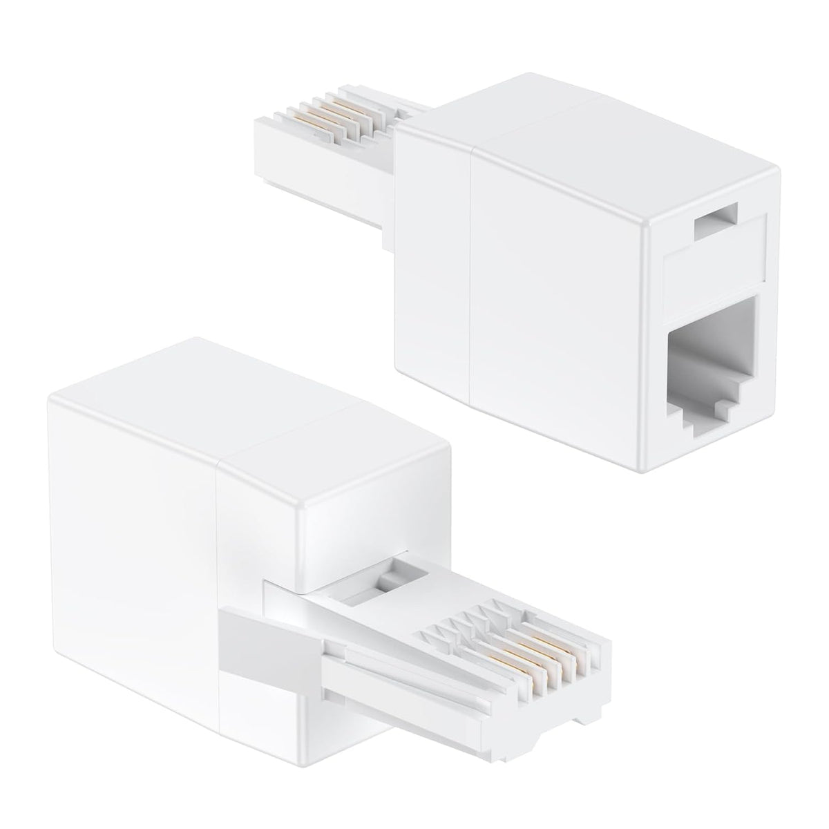 Uvital BT to RJ11 Cable Adapter, British Modular Standard Plug Male to Metric RJ11 Female, 4 Wire Converter (2PCS)