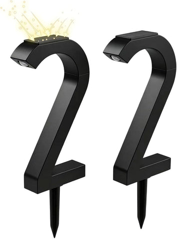 Solar Pathway Lights Outdoor Number 2 Shape Spotlight Stake Lighting Lamp