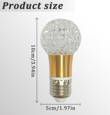 Acrylic Crystal Bulb 5W Edison Screw Light 85-265V, 6000K White Light, E27 Base Professional Decorative lamp (1 Count E27-B013) [Energy Class F]