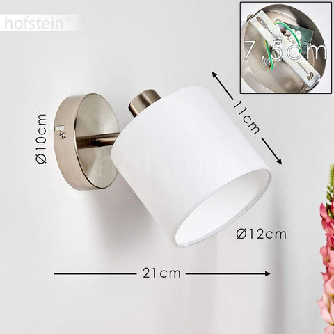 Alsen Adjustable Wall Light 1-Flame Metal Fabric E14 Socket