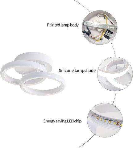 20W Ceiling Light for Living Room Modern LED Acrylic Round LED Ceiling Lamp for Hallway Office Bedroom Kitchen Living Room Ceiling Light Decoration (White Light 6000K)