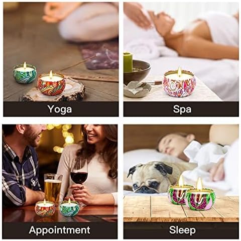 Scented Candles Gift Set for Women, 12pcs Natural Soy Wax Aromatherapy Travel Tin Candles, Long-Lasting Portable Candle Set