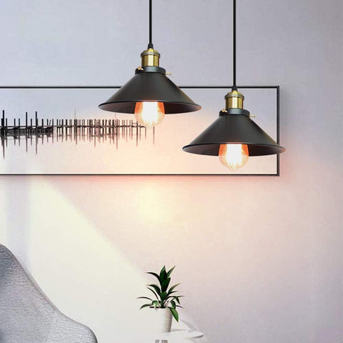 Durable black metal hanging lamp shade for home

