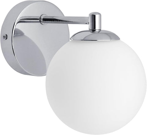 Frosted Glass Globe Wall Light Chrome G9 LED