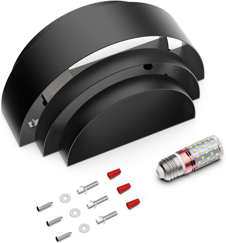 LED Up Down Wall Light Black 7W Warm White