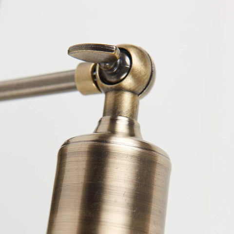 Retro Antique Brass Wall Light with Black Dome Shade