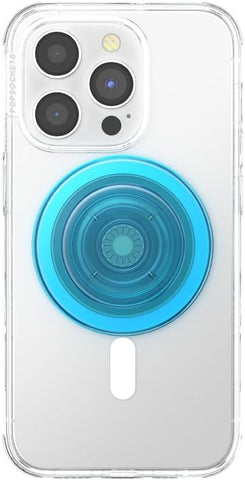PopSockets MagSafe Phone Grip with Kickstand – Electric Blue Translucent