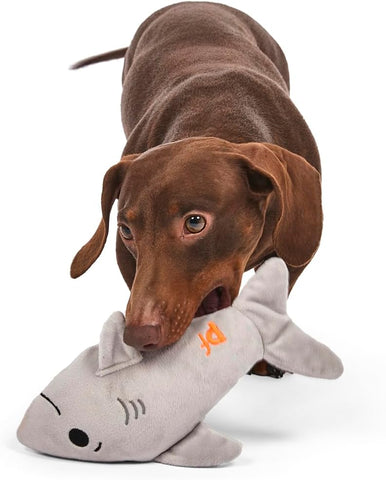 Petface Seriously Strong Rubberoid Shark Plush Dog Toy