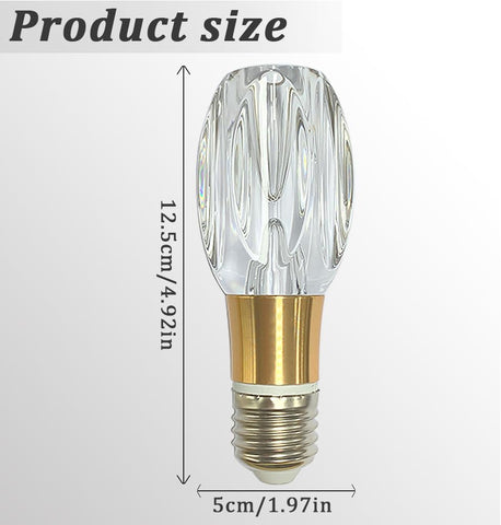 Acrylic Crystal Bulb 5W Edison Screw Light 85-265V, 6000K White Light, E27 Base Professional Decorative lamp (1 Count E27-B006) [Energy Class F]