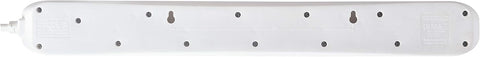 Masterplug Six Socket Rewireable Trailing Socket with Power Indicator and Individual Switches, without Plug and Cable, White