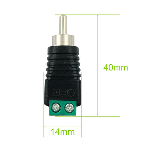 BRIEFCEC RCA Male to AV Screw Terminal Connector – 10 Pack, Solder-Free