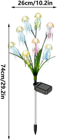 Garden Solar Lights, Jellyfish Design Waterproof Pathway Lighting Outdoor Solar Powered Yard Lights For Patio Fence Deck Porch Backyard Lawn Garden Decoration, Festive Ambient Landscape Lighting