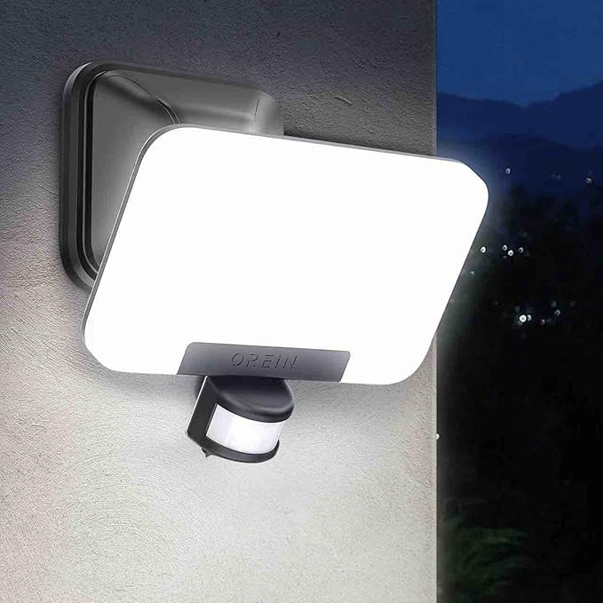 24W PIR Motion Sensor Security Lights In UK - IP65 Waterproof, Mains Powered, Durable Wall Mounted, 3 Colour temperature, 2800 Lumen, Adjustable Flood Light, for Garden, Patio, Backyard, Balcony