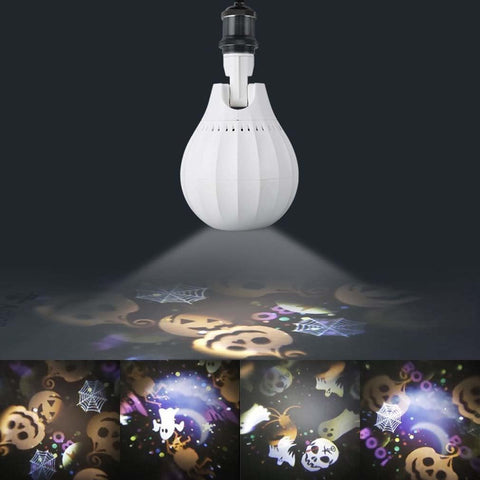 Keeplus Rotating Christmas Projector Bulb E27 – 16 Pattern Dynamic Festive Projection Light for Christmas, Halloween, Bedrooms & Seasonal Décor
