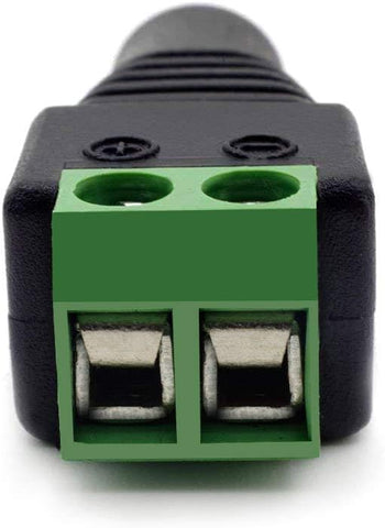 LightingWill 10 Pack 5.5 X 2.1mm Barrel Power 12V Female DC Jack Power Connector Adapter Plug for CCTV Security Camera LED Strip