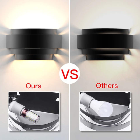 LED Up Down Wall Light Black 7W Warm White