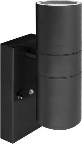 Long Life Lamp Company Outdoor Wall Light Dusk Till Dawn Sensor Black Finish Stainless Steel Up and Down Shining IP65 ZLC090-B