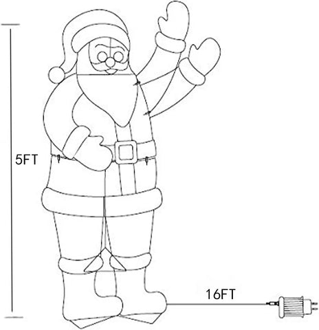 ZHOUDUIDUI 5FT Santa Claus Neon Light – 273 LED Colorful Christmas Decoration