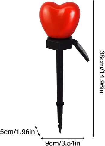 LED Solar Heart Garden Stake Light, Outdoor Décor Yard Patio, Romantic Outdoor Lawn Light | Driveway Balcony Illuminating Nights with Love Waterproof Garden Illumination Elegance Dusk-to-Dawn