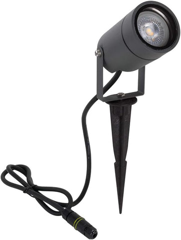 DAWALIGHT Garden Spike Light GU10 5W 3000K Warm White LED Outdoor Spot Lights Mains Powered IP65 Waterproof Adjustable Landscape Lights for Garden Path Lawn Walkway, Aluminum, Dark Grey